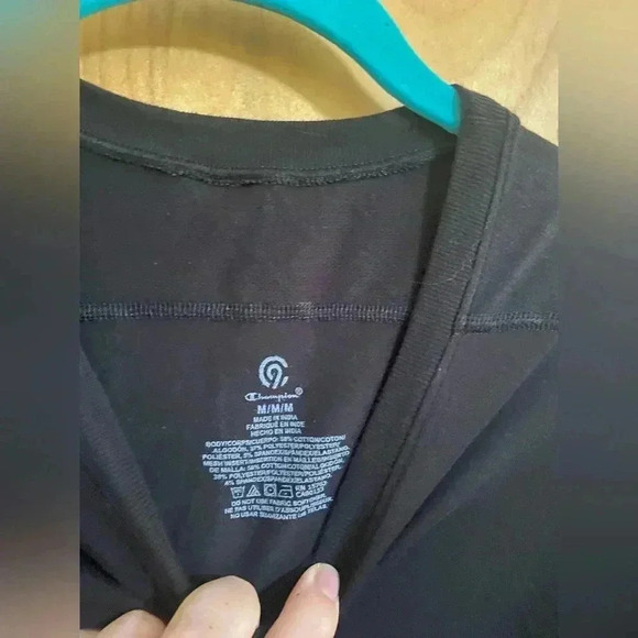 Champion Fitted Long Sleeve Black Size Medium EUC - Picture 3 of 9